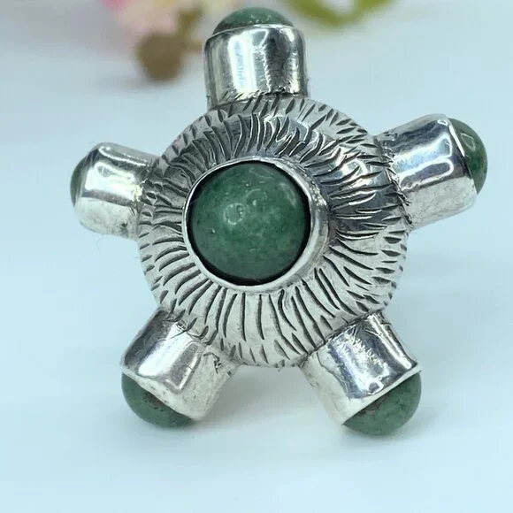 JR9641 Rachel Gera Sterling Silver and Gemstone Sputnik Ring 16.5g s6.75